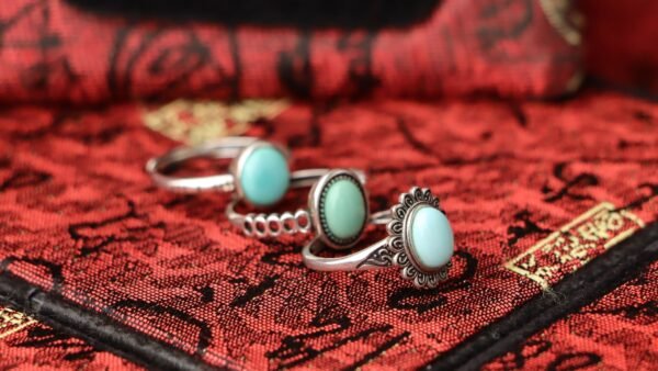 台灣德榕藏品|原礦天然綠松石戒指|s925純銀戒拖【開口款】